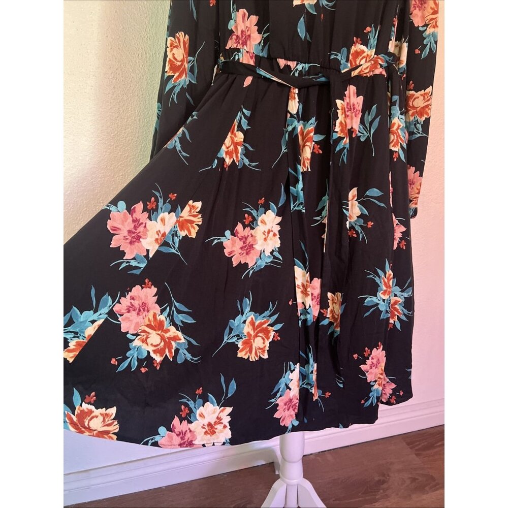 Torrid Black Floral Midi Dress - Picture 5 of 14